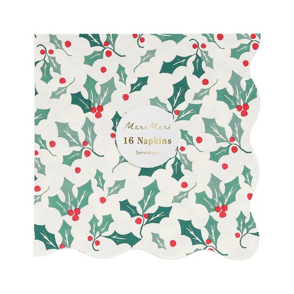 Papír szalvéta szett 16 db-os Holly Pattern – Meri Meri-image-2