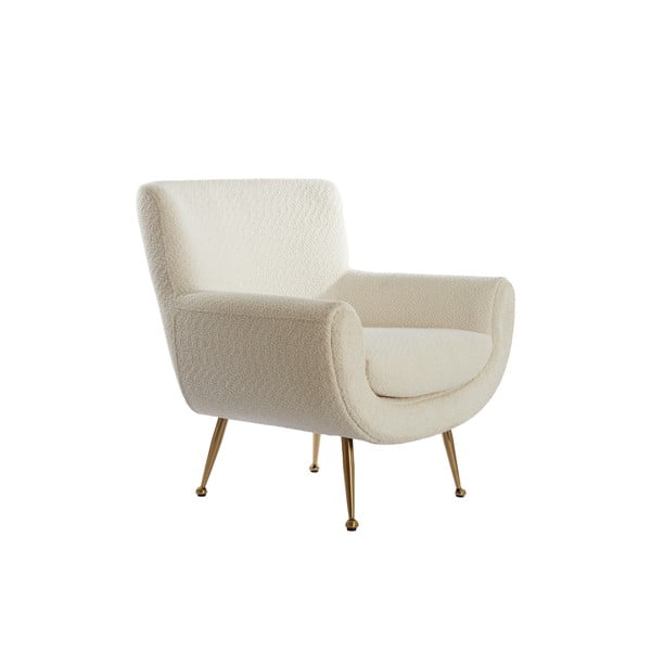 Krémszínű buklé fotel Vinstra – Light & Living