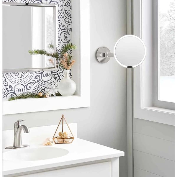 Fali-kozmetikai tükör világítással-nagyítós (ötszörös) ø 20 cm Sensor – simplehuman-image-1