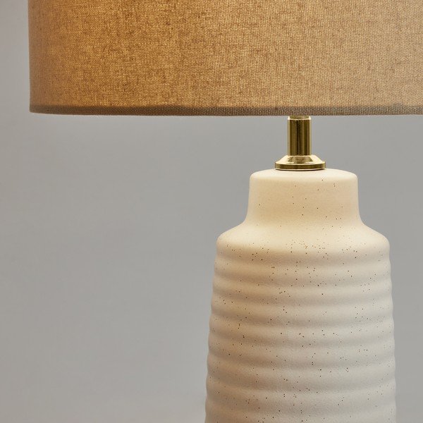 Fehér asztali lámpa textil búrával (magasság 58 cm) Mijal – Kave Home-image-1