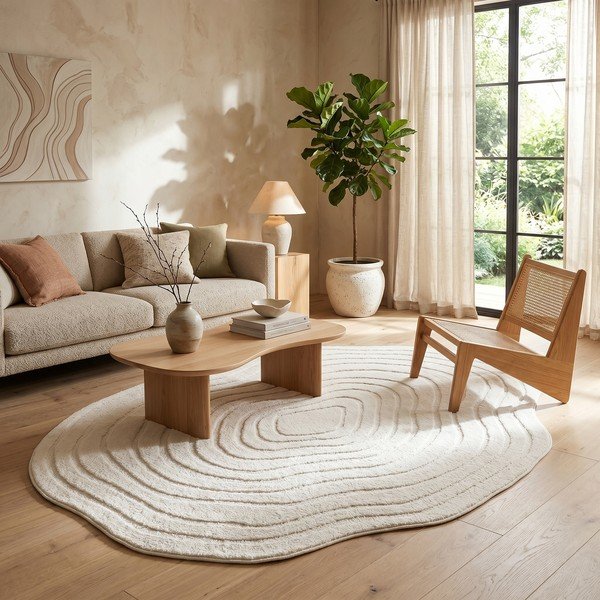 Krémszínű szőnyeg 160x230 cm Pebble – ESTE-image-1