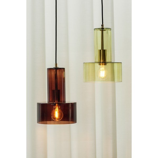 Barna dimmelhető függőlámpa üveg búrával ø 20 cm Ripple – Hübsch-image-1