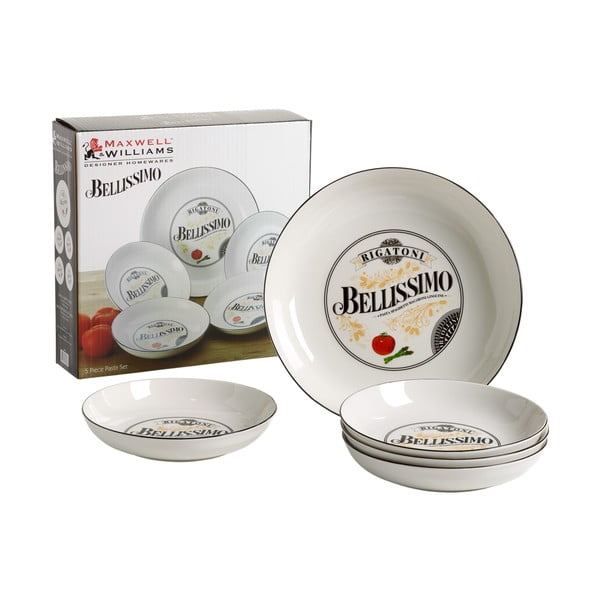 Bellissimo 5 db-os porcelán tányér szett tésztaételekhez - Maxwell & Williams