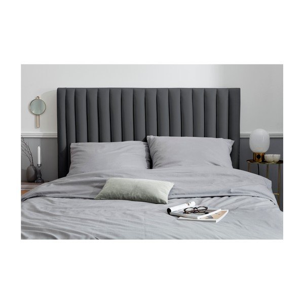 Antracitszürke kárpitozott ágytámla 140x120 cm NJ - Cosmopolitan Design-image-3