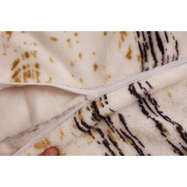 Fekete-krémszínű egyszemélyes mikroplüss ágyneműhuzat 140x200 cm Enrico – My House-image-3