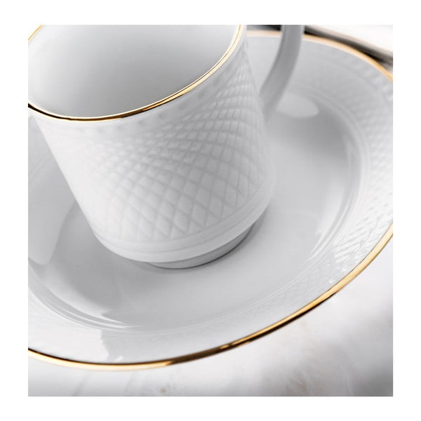 Gold Line 6 db-os porcelán csésze és csészealj készlet, 80 ml - Kutahya