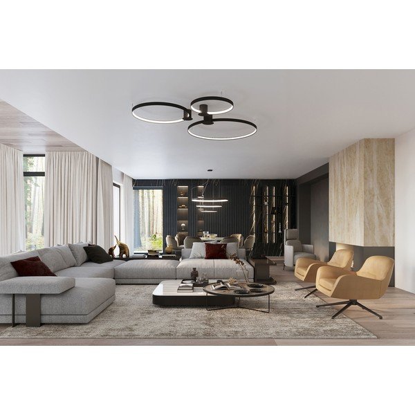 Fekete alumínium LED függőlámpa ø 78 cm RIO – Thoro-image-2