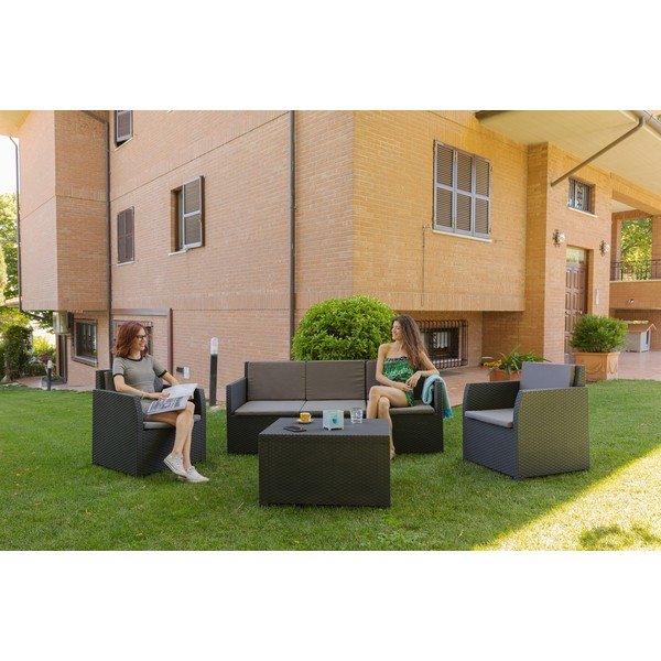 Sötétszürke műanyag ötszemélyes kerti lounge szett Diana – Toomax-image-1