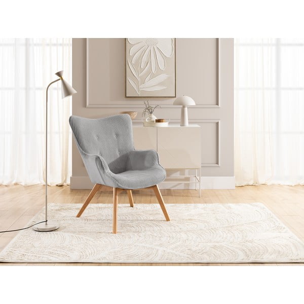 Szürke kordbársony fotel Niko – Ropez-image-4