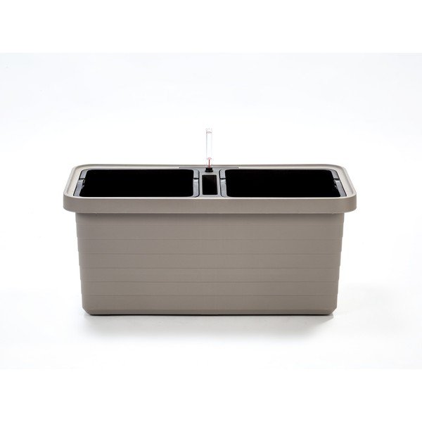 Berberis barna-szürke kétrészes önöntöző virágláda, hosszúság 78 cm - Plastia-image-1