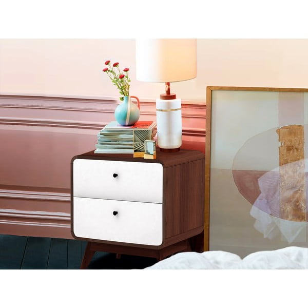 Fehér-natúr színű éjjeliszekrény Cassie - Støraa-image-4