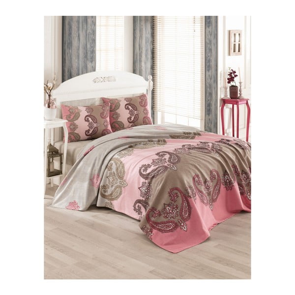 Royal Pique Rose pamut ágytakaró kétszemélyes ágyra, 200 x 230 cm