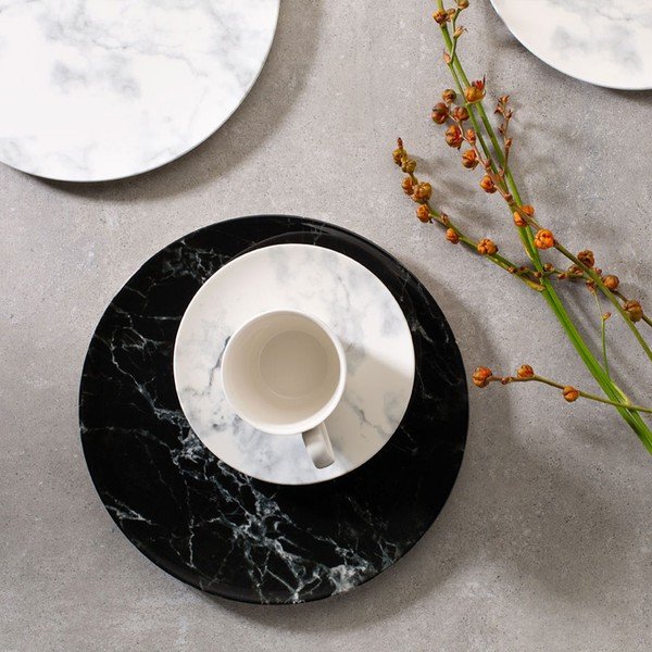 Marmory fehér-fekete porcelán csészealj, ø 16 cm - Villeroy & Boch-image-1