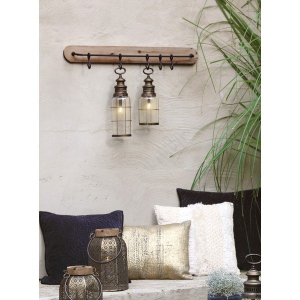 Barna jegenyefenyő fali fogas Paarl – Light & Living-image-1