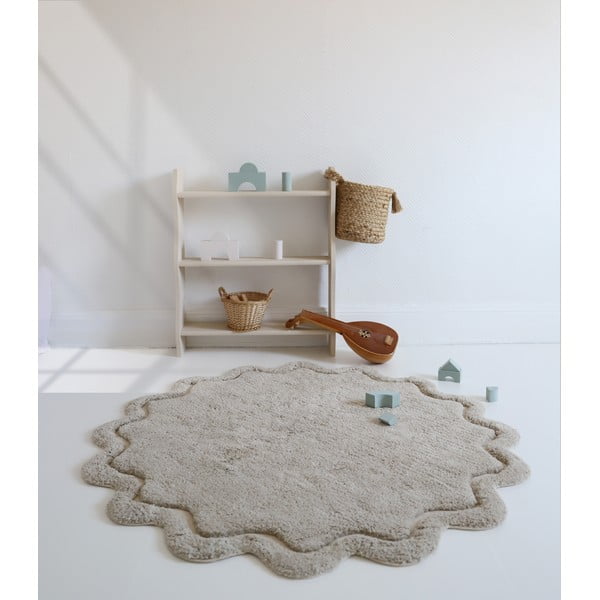 Bézs mosható kézi szövésű pamut kerek szőnyeg ø 110 cm Sweet April Lin – Nattiot-image-4