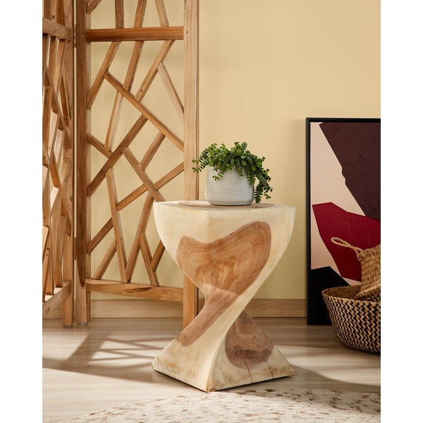 Munggur fa tárolóasztal 30x30 cm Hakon – Kave Home-image-1