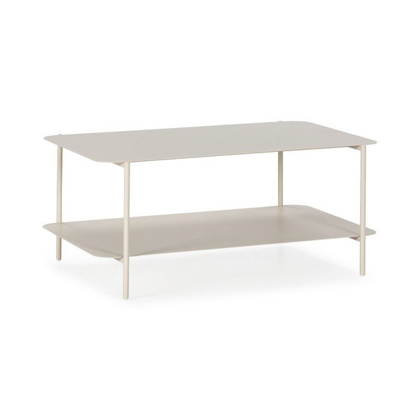 Krémszínű fém dohányzóasztal 58x90 cm Beatrix – MOME