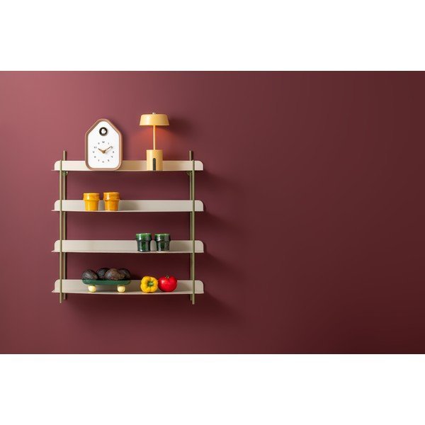 Zöld-szürke többszintes fém fali polc 60 cm Reina Cuatro – PT LIVING-image-1