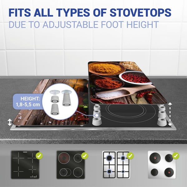 Edzett üveg tűzhely fedőlap szett 2 db-os 30x52 cm Spices – Wenko-image-3