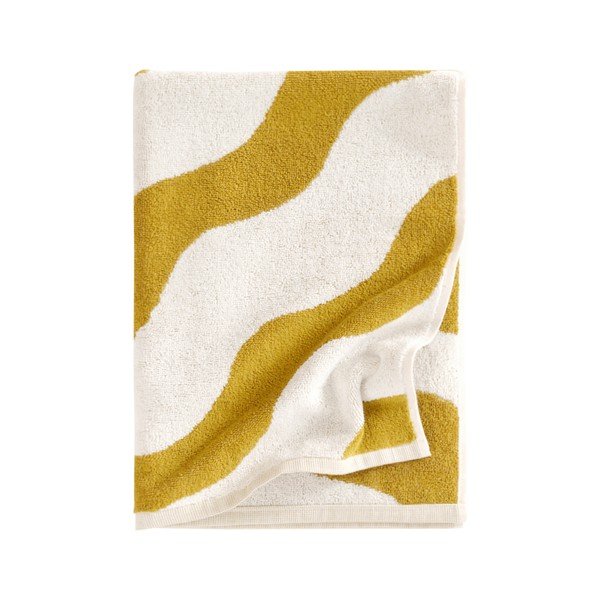 Sárga-krémszínű pamut törölköző 50x70 cm Waves – Jotex