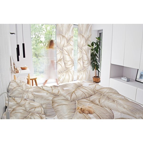 Aranyszínű pamut-szatén függöny 110x170 cm Golden Leaves – Butter Kings-image-1