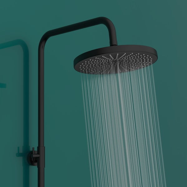 Fekete rozsdamentes acél zuhanyszett 120 cm Soft Water – Wenko-image-1