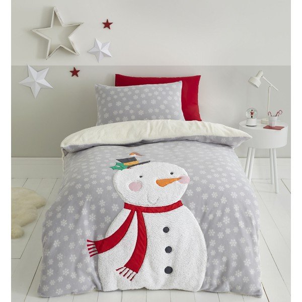 Cosy Snowman mikroplüss ágyneműhuzat, 200 x 200 cm - Catherine Lansfield-image-1