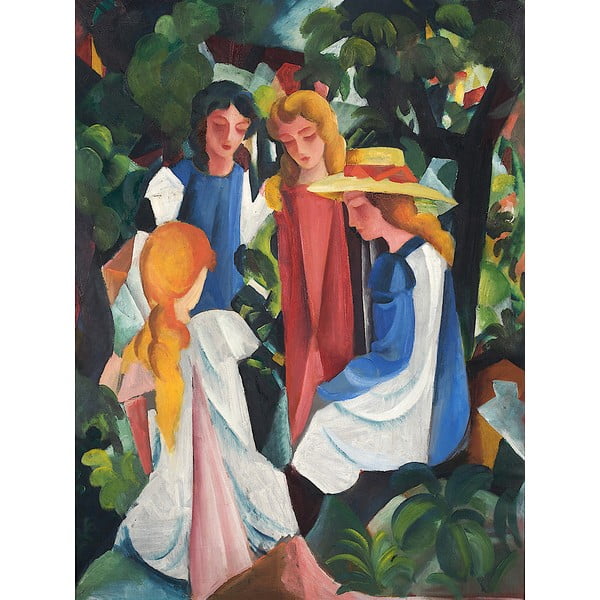 Four Girls másolat, 40 x 60 cm - August Macke