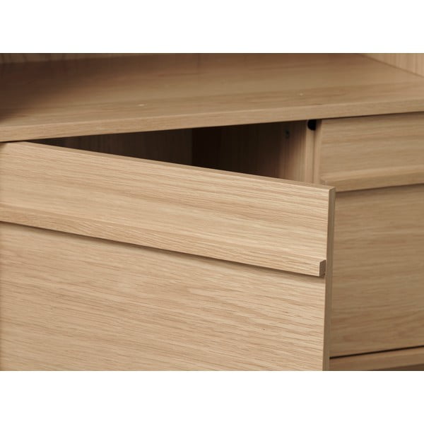 Natúr színű könyvespolc tölgyfa dekorral 140x90 cm Ponza – Unique Furniture-image-4