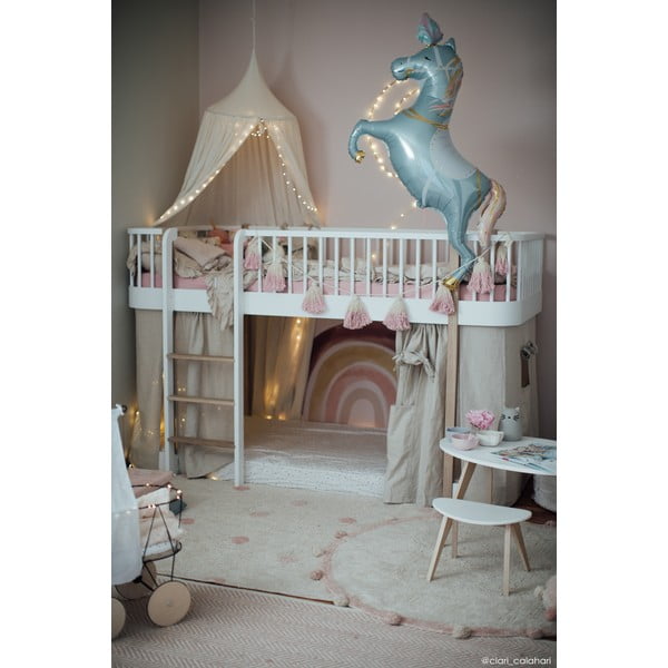 Krémszínű mosható kézi szövésű pamut gyerek szőnyeg ø120 cm Bubbly Vintage Nude – Lorena Canals-image-4