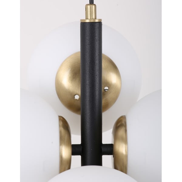 Fehér-fekete függőlámpa üveg búrával ø 15 cm Forte – Squid Lighting-image-4