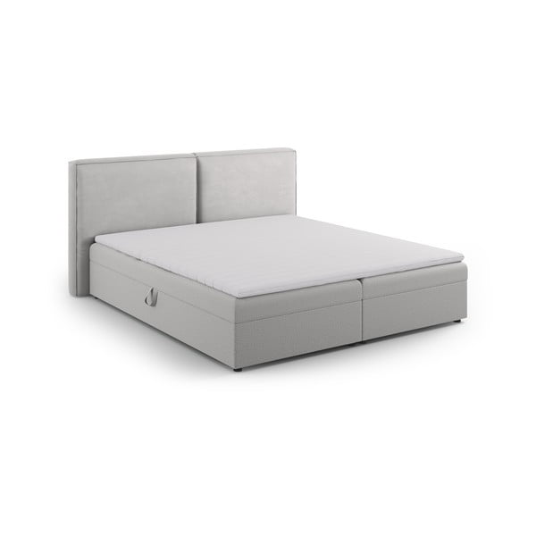 Világosszürke ágyneműtartós boxspring ágy 140x200 cm Arendal – Cosmopolitan Design