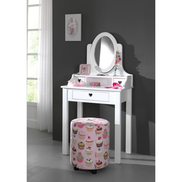 Amori fehér fésülködőasztal, magasság 136 cm - Vipack-image-1