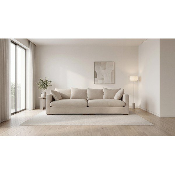Bézs kordbársony kanapé 266 cm Comfy – Scandic-image-4