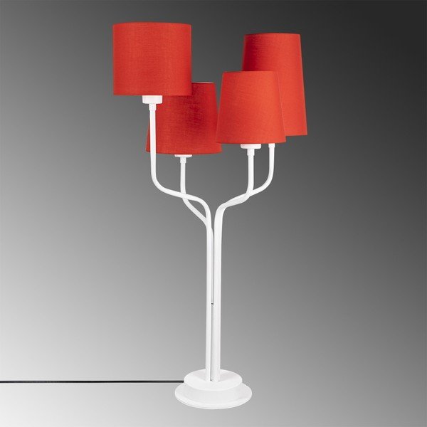 Aposto fehér fém asztali lámpa piros búrával - Opviq lights-image-1