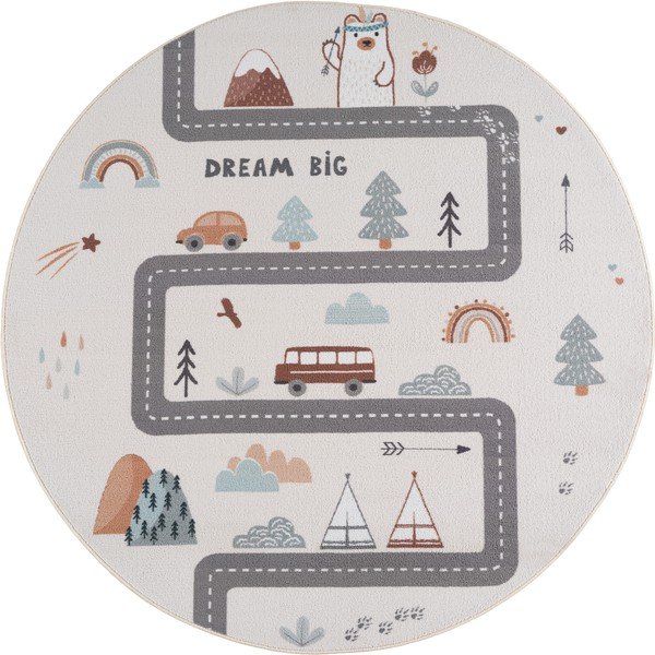 Krémszínű mosható gyerek szőnyeg ø120 cm Coco 1134 – Ayyildiz Carpets