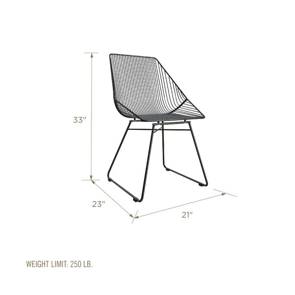 Ellis fekete fém szék - CosmoLiving by Cosmopolitan-image-3