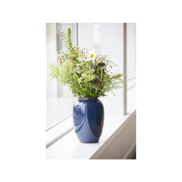 Sötétkék kőedény váza (magasság 25 cm) Gastro Dark Blue – Bitz-image-3