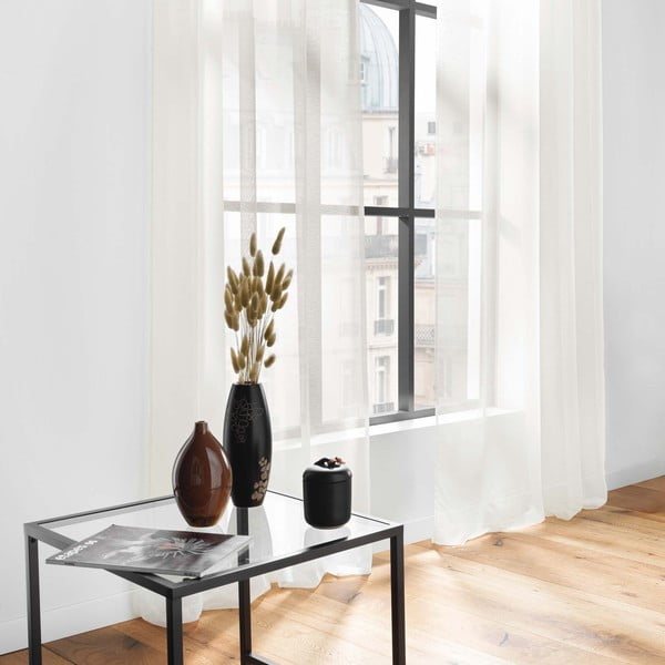 Krémszínű átlátszó függöny 140x240 cm Lissea – douceur d'intérieur-image-3