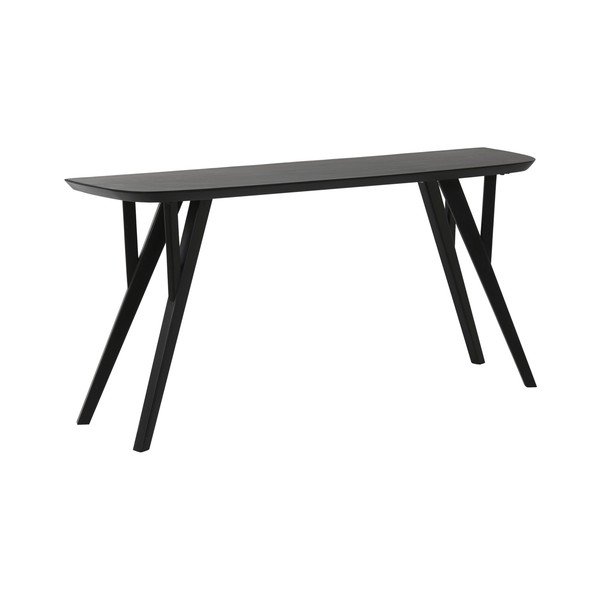 Matt fekete akácfa konzolasztal 44x160 cm Quenza – Light & Living