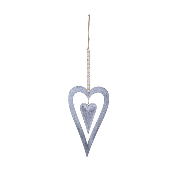 Cupid fehér szívalakú függő fém dekoráció - Ego Dekor