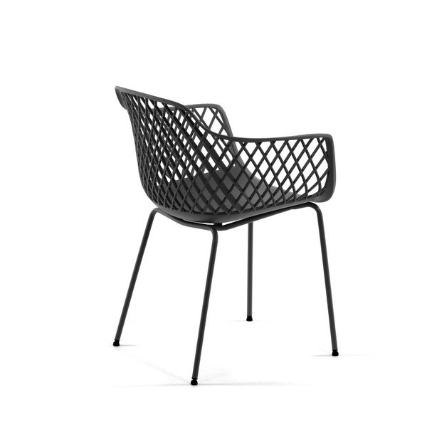 Sötétszürke fém kerti szék Quinn – Kave Home-image-1