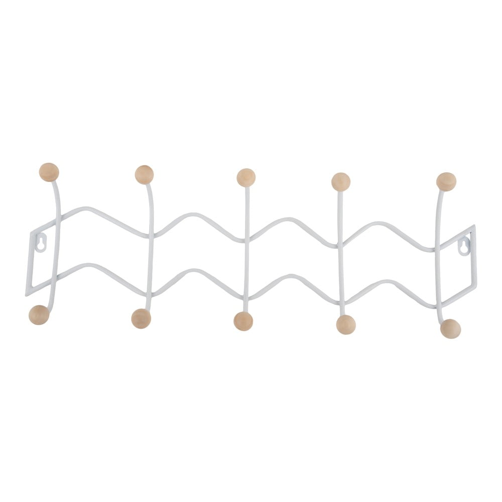 Fehér fém fali fogas 61 cm Zig Zag PT LIVING