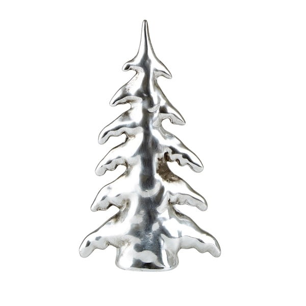 Snowy Tree Silver kis porcelán szobordísz ezüst színben, 21 cm - KJ Collection
