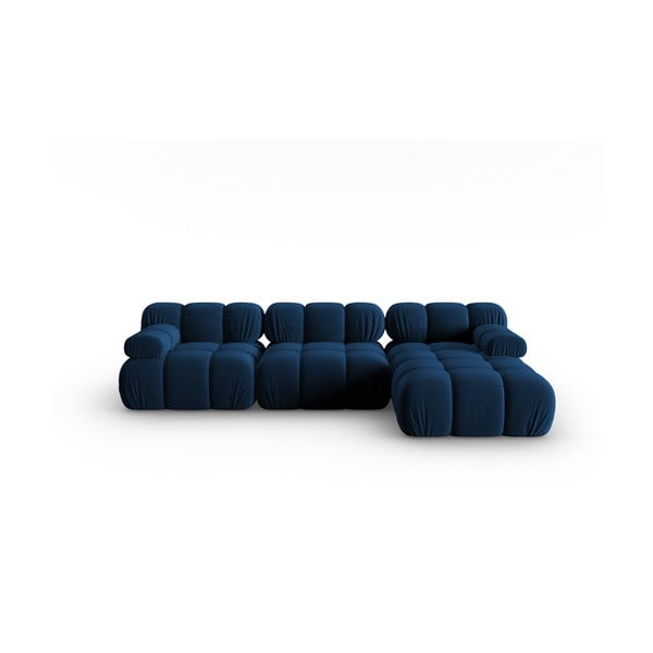 Kék bársony kanapé 285 cm Bellis – Micadoni Home