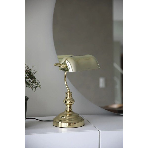 Sárgaréz színű asztali lámpa üveg búrával (magasság 42 cm) Bankers – Markslöjd-image-1