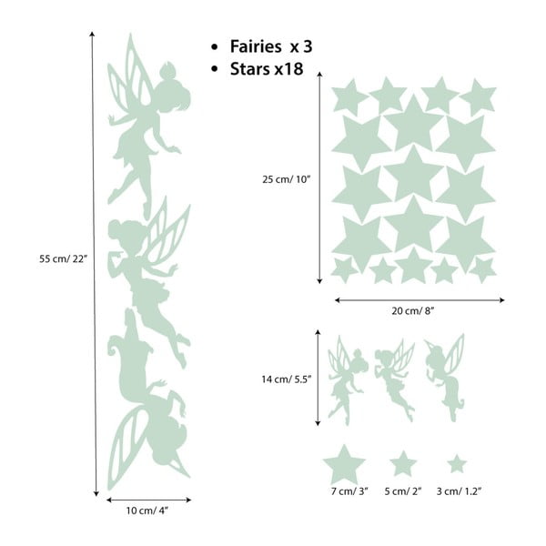 Fairies and Stars világító, gyerek falmatrica - Ambiance-image-2