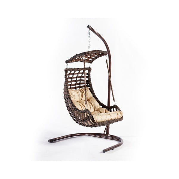 Barna rattan kerti függőfotel Alacati – Floriane Garden-image-2