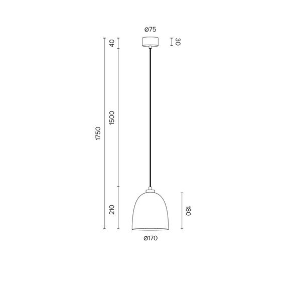 Awa fekete függőlámpa, ⌀ 17 cm - Sotto Luce-image-1