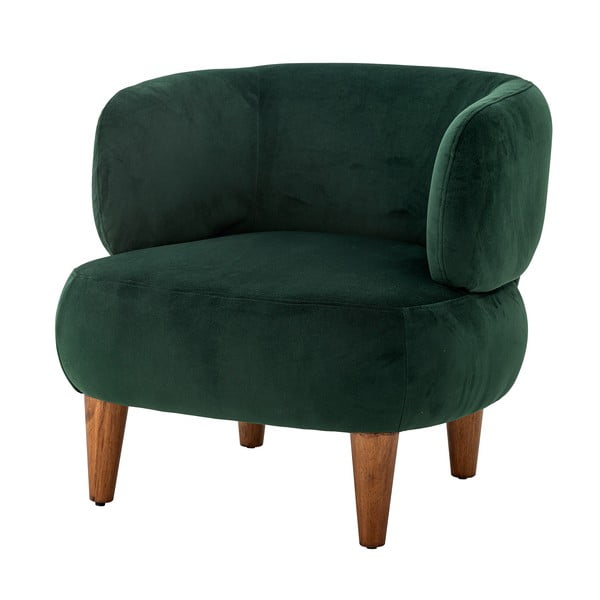 Sötétzöld bársony füles fotel Ruperta – Bloomingville-image-4